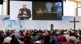 Archbishop of Canterbury Justin Welby delivers a keynote address to the 2022 Lambeth Conference in the United Kingdom.