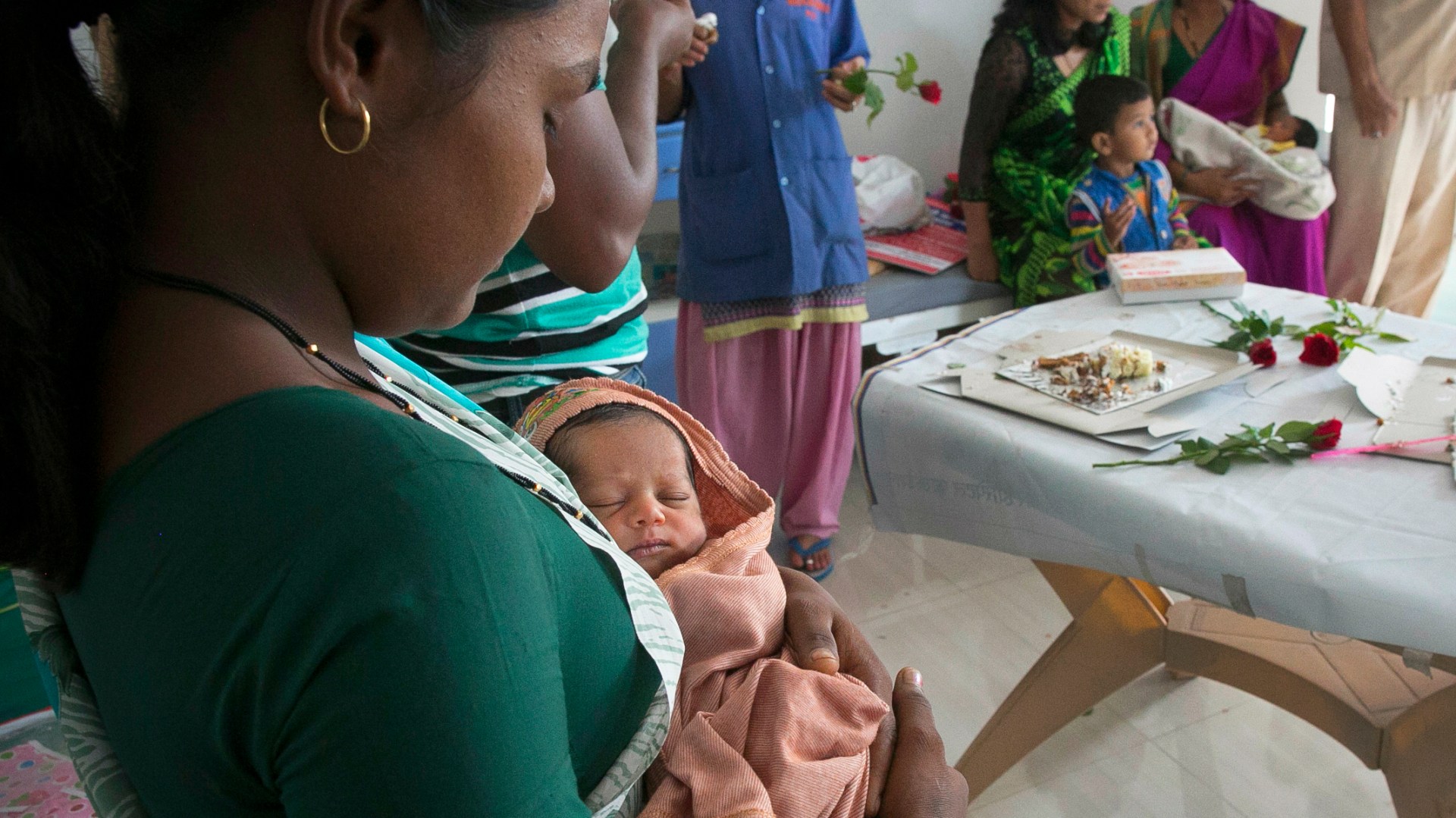 A celebration for newborn baby girls at a Pune hospital offering free medical care for female patients in an effort to reduce "missing girls," as India's birth ratio has been heavily skewed by sex-selective abortions.