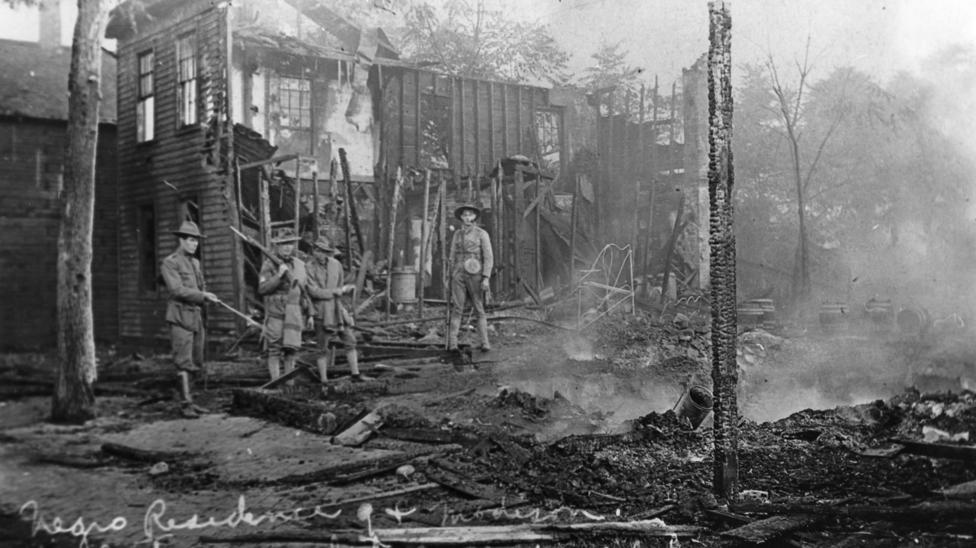 Ruins of a Black neighborhood after the 1908 violence in Springfield, Ill.