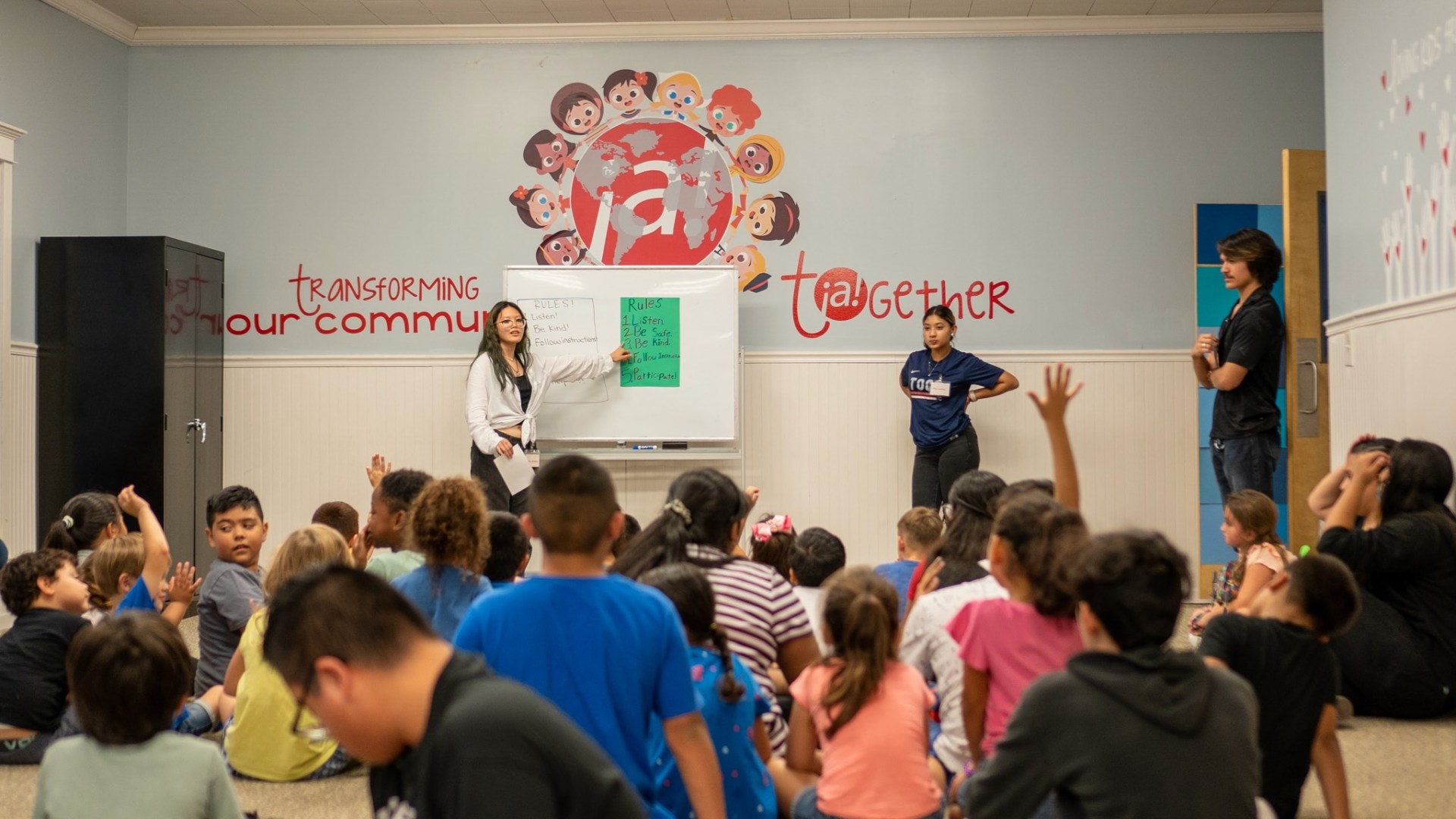 Children join in an arts program at Mission Adelante, where Carla Flores is the children's ministry director.