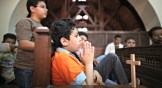Coptic children attend a religious class at The Hanging Church in Cairo, Egypt.