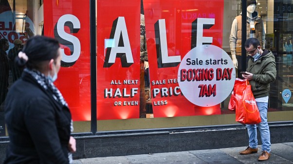 Shoppers out during the Boxing Day sales.