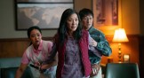 Joy, Evelyn, and Waymond Wang from the movie, Everything Everywhere All at Once.
