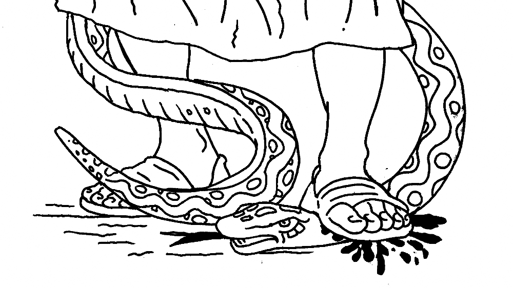 Bible drawing illustrating Romans 16:20