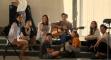 Pastor Jason Min (furthest right) appeared in the show as a member of the worship band.