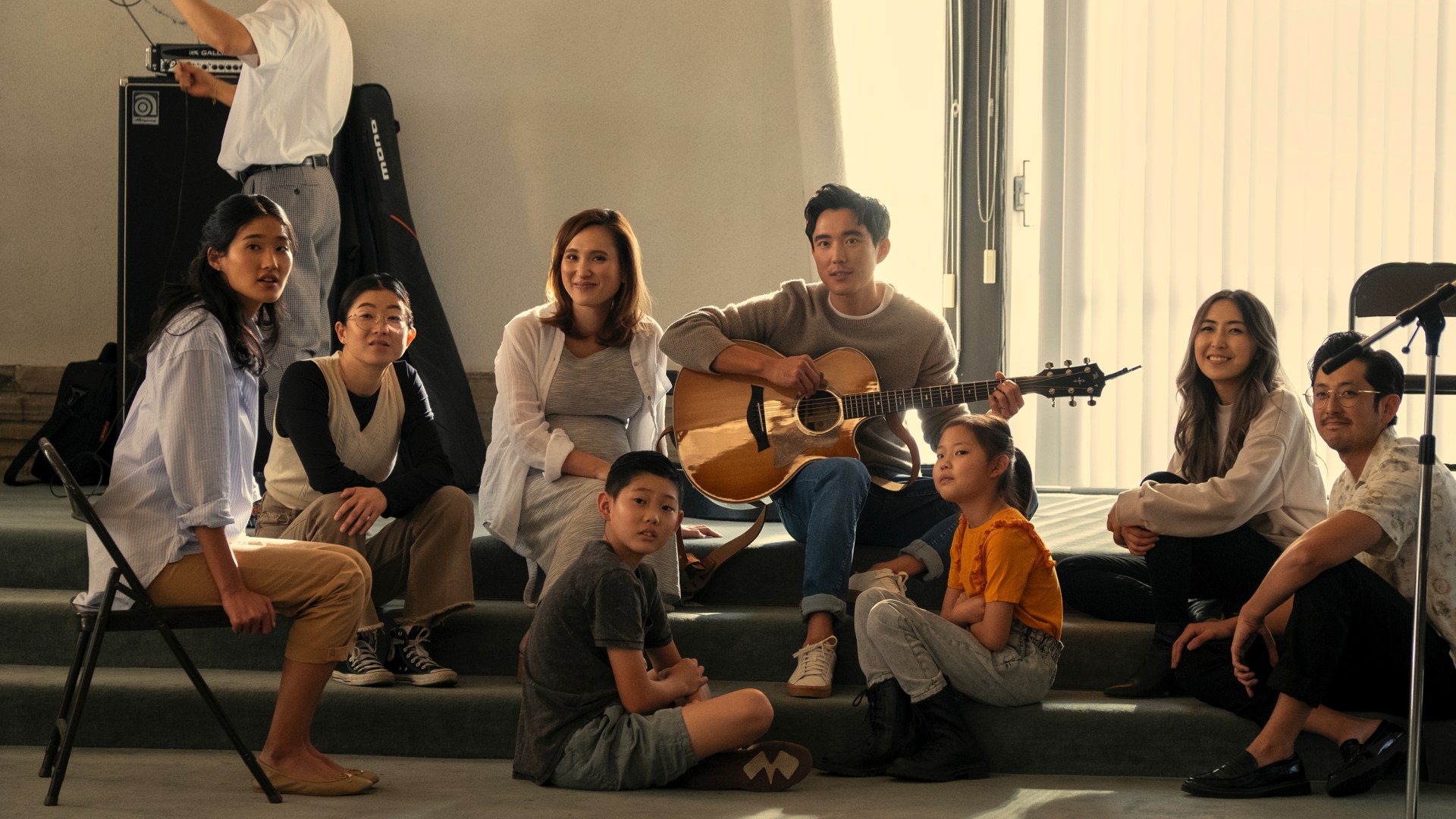 Pastor Jason Min (furthest right) appeared in the show as a member of the worship band.
