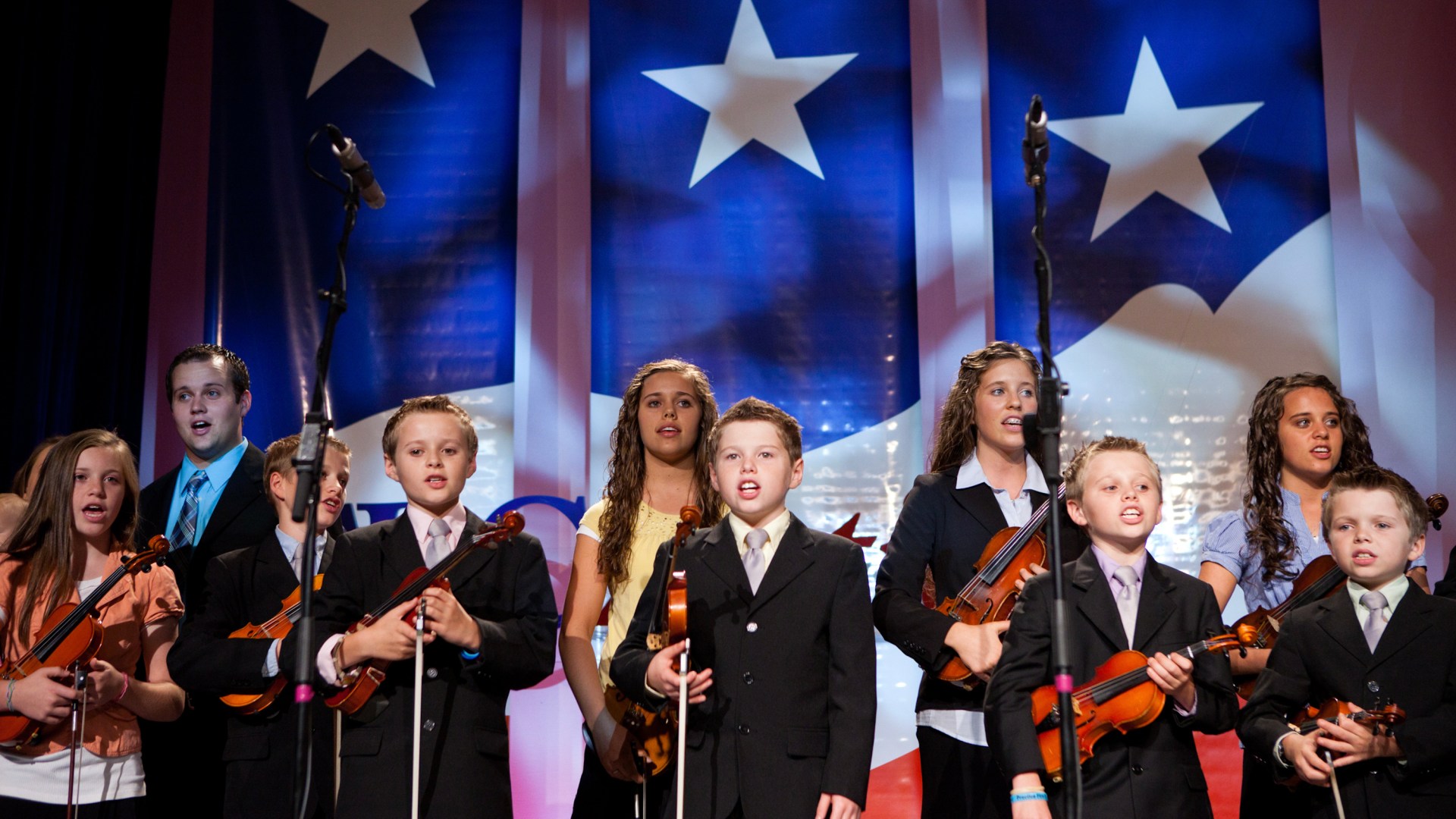 The Duggar Family participates in a musical performance at the Values Voter Summit on September 17, 2010.