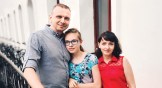 Pastor Vitaly Chichmarev with his family at home.