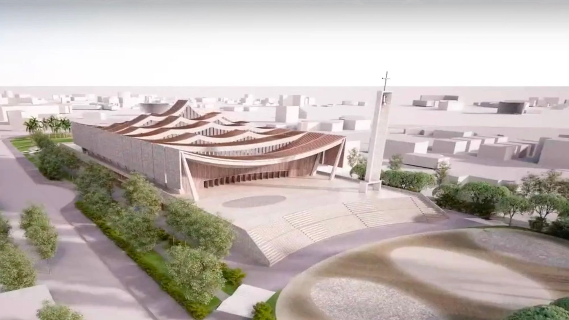 An artists rendition of the national cathedral to be build in Accra, Ghana.