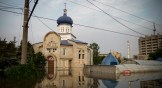A flooded church in Kherson, Ukraine.