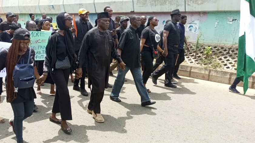 A peaceful protest in Nigeria.