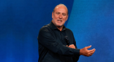 Brian Houston preaching in 2022.