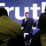 Republican presidential candidate Vivek Ramaswamy speaks to residents during a town hall meeting.
