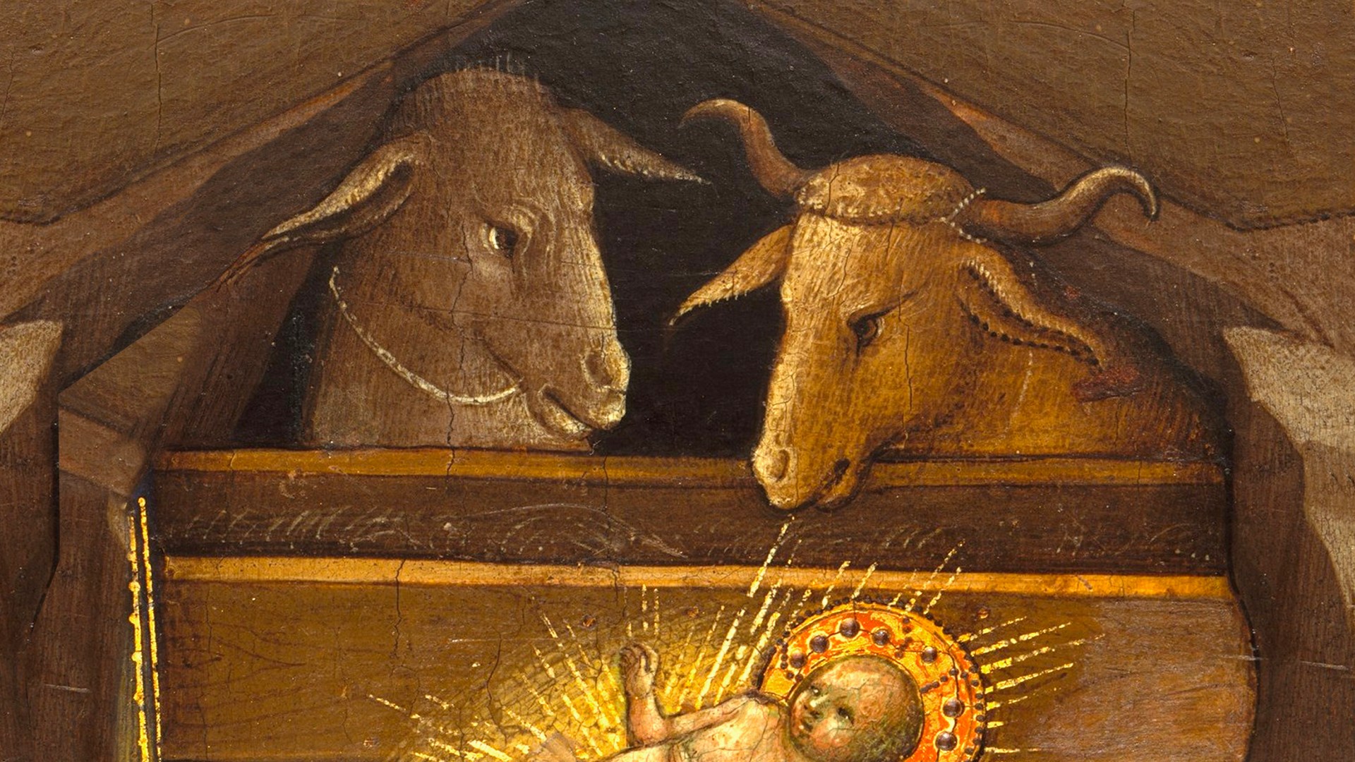 Detail from The Nativity of Jesus painted by Lorenzo Monaco
