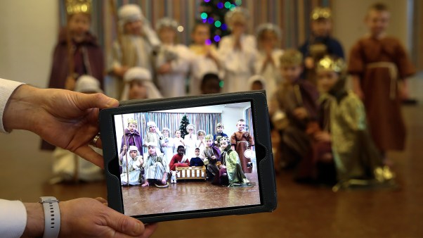 Pupils at Manor Park School in Knutsford, England perform their Christmas nativity play.