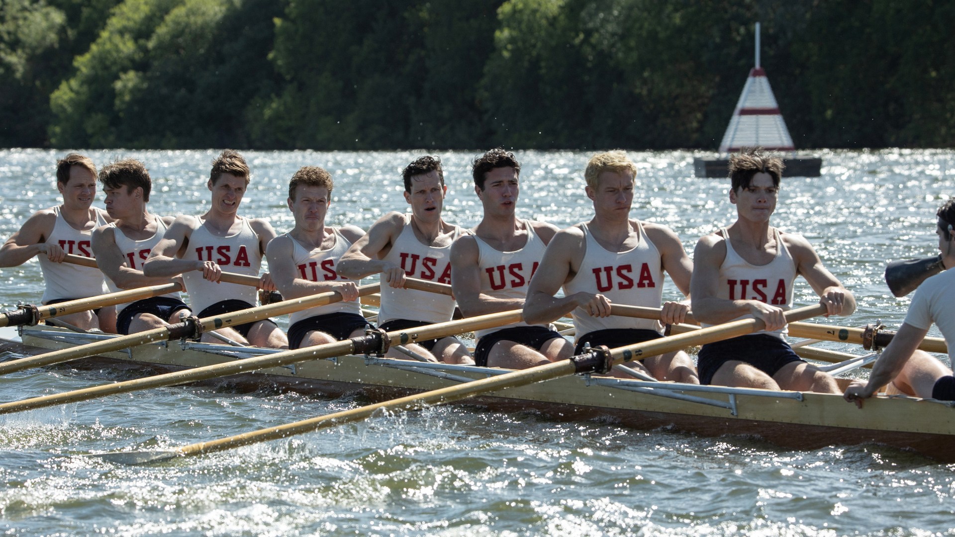 The Boys in the Boat directed by George Clooney in theaters December 25.