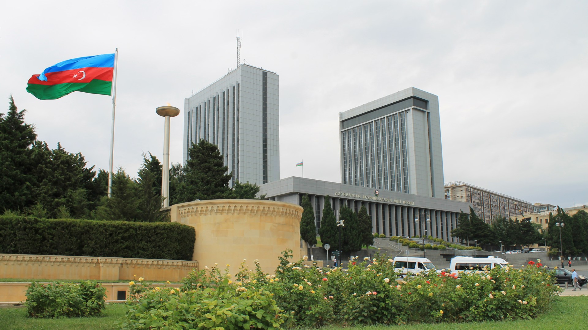 The building of the National Assembly of Azerbaijan.