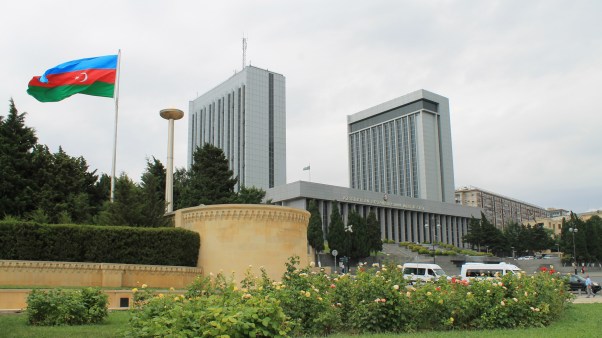 The building of the National Assembly of Azerbaijan.