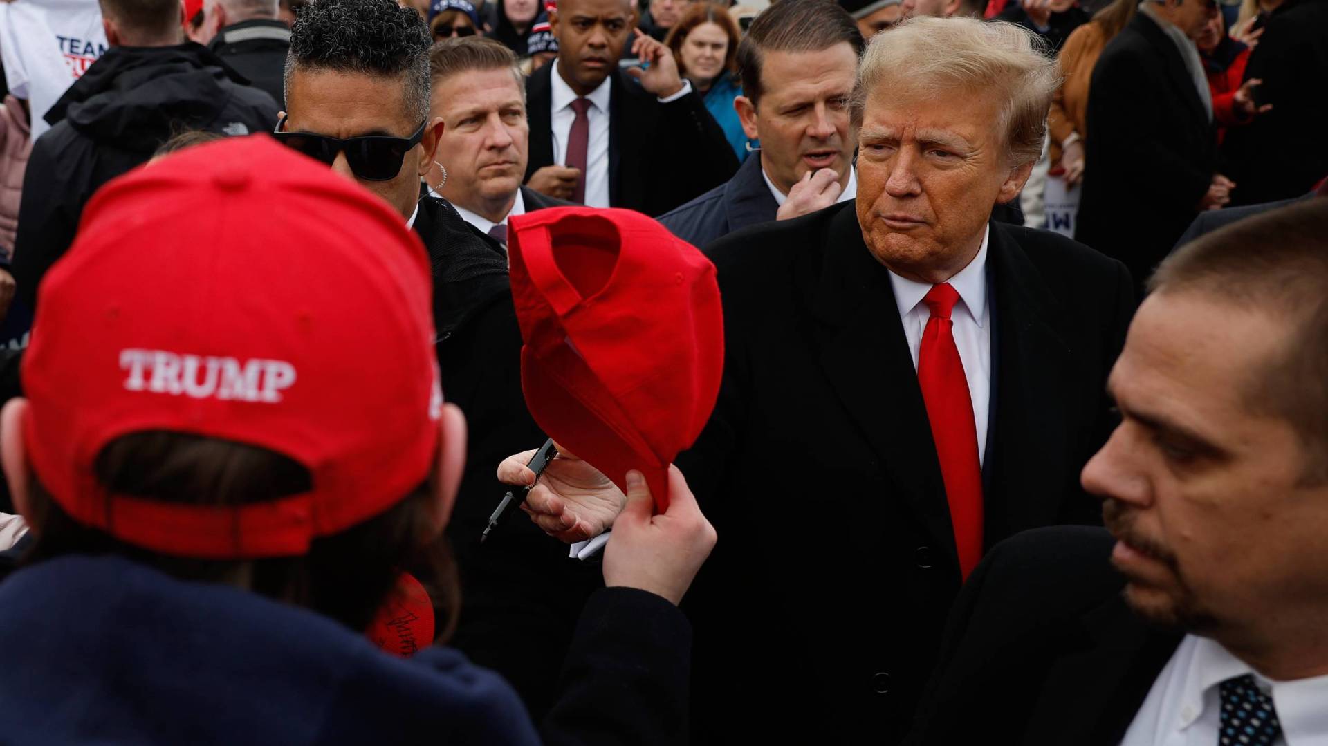 Donald Trump on the campaign trail in New Hampshire.