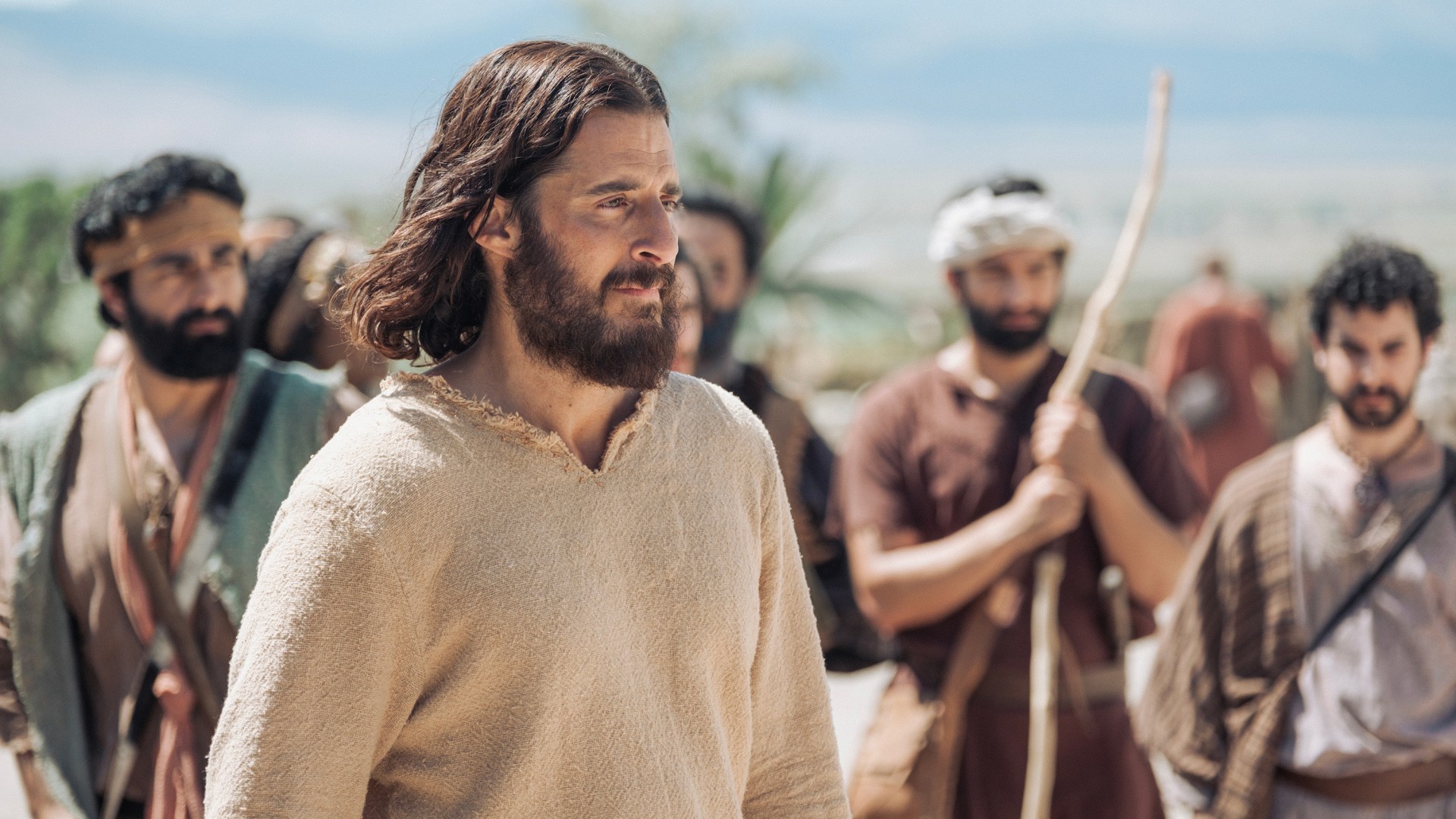 Jesus, played by Jonathan Roumie, and the disciples in The Chosen season 4.