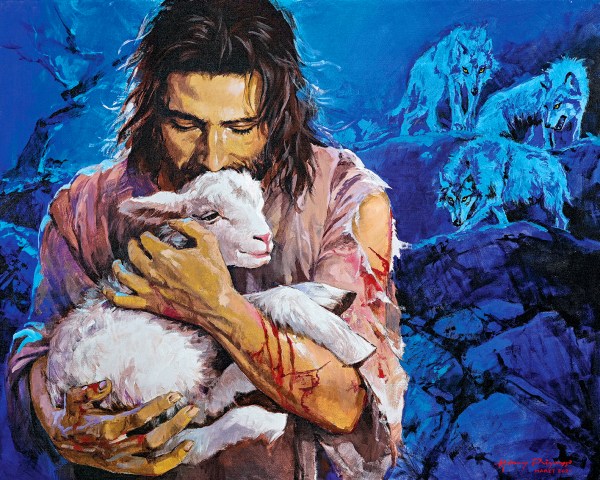 The painting, The Good Shepherd, by Herry Priyonggo