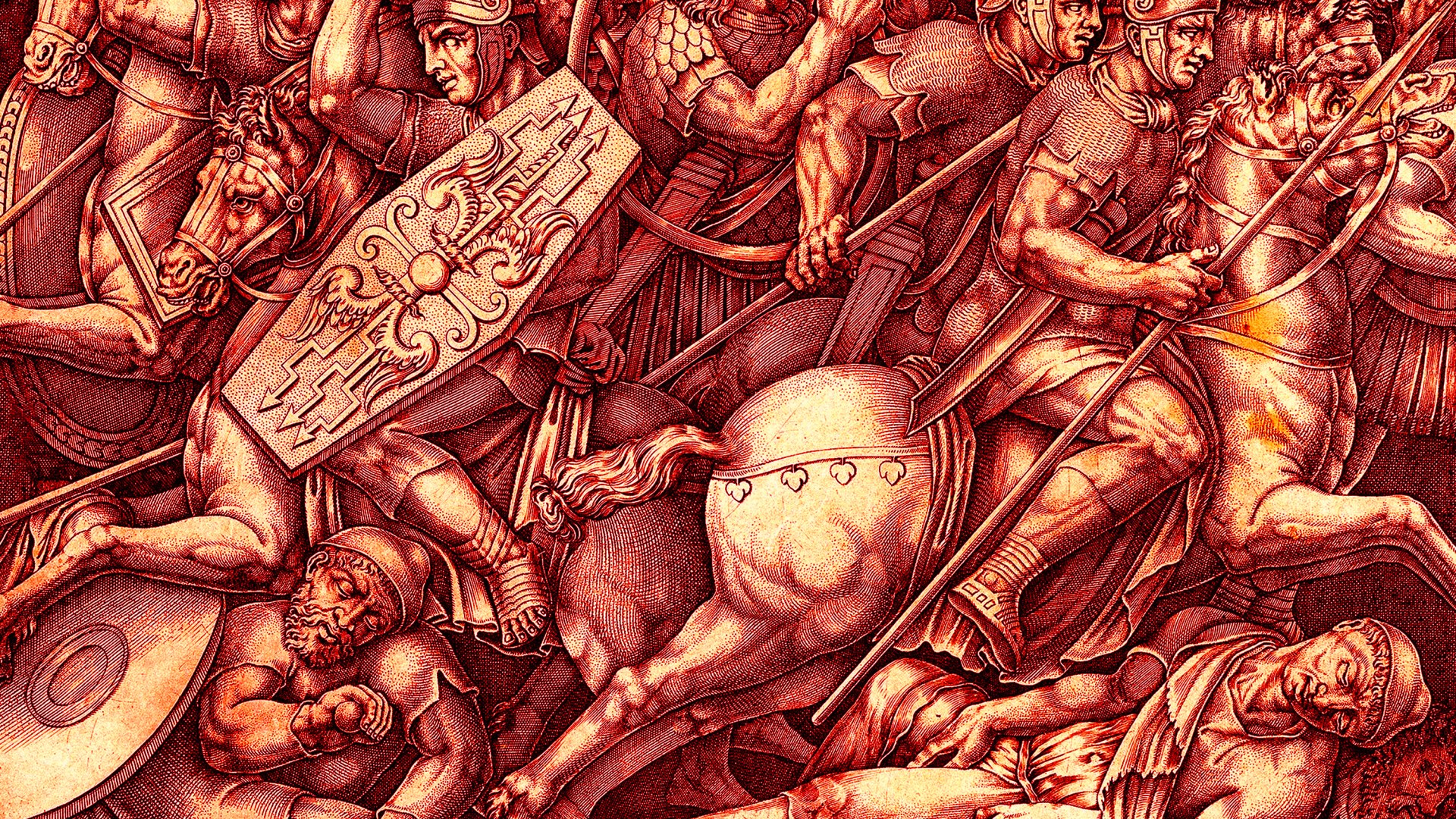Roman soldiers fighting against Dacians engraved by Nicolas Beatrizet