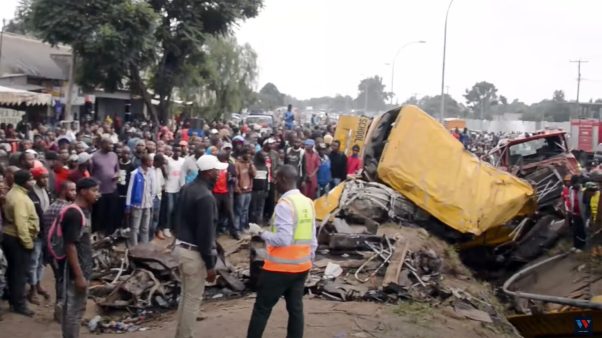 An accident involving four vehicles occurred in the Ngaramtoni suburb of Arusha, northern Tanzania, on Feb. 24, 2024.
