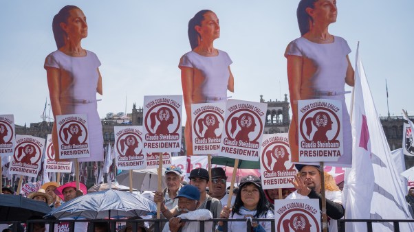 Claudia Sheinbaum supporters during a presidential campaign event