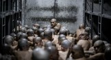 Inmates wait as 2,000 detainees are moved to the Terrorist Confinement Centre in El Salvador.
