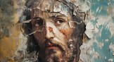 A painting of Jesus chipping.