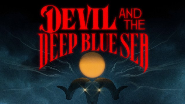 dark sky with moon and red text