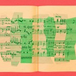 A song book made from paper pieces of different Christmas carols.