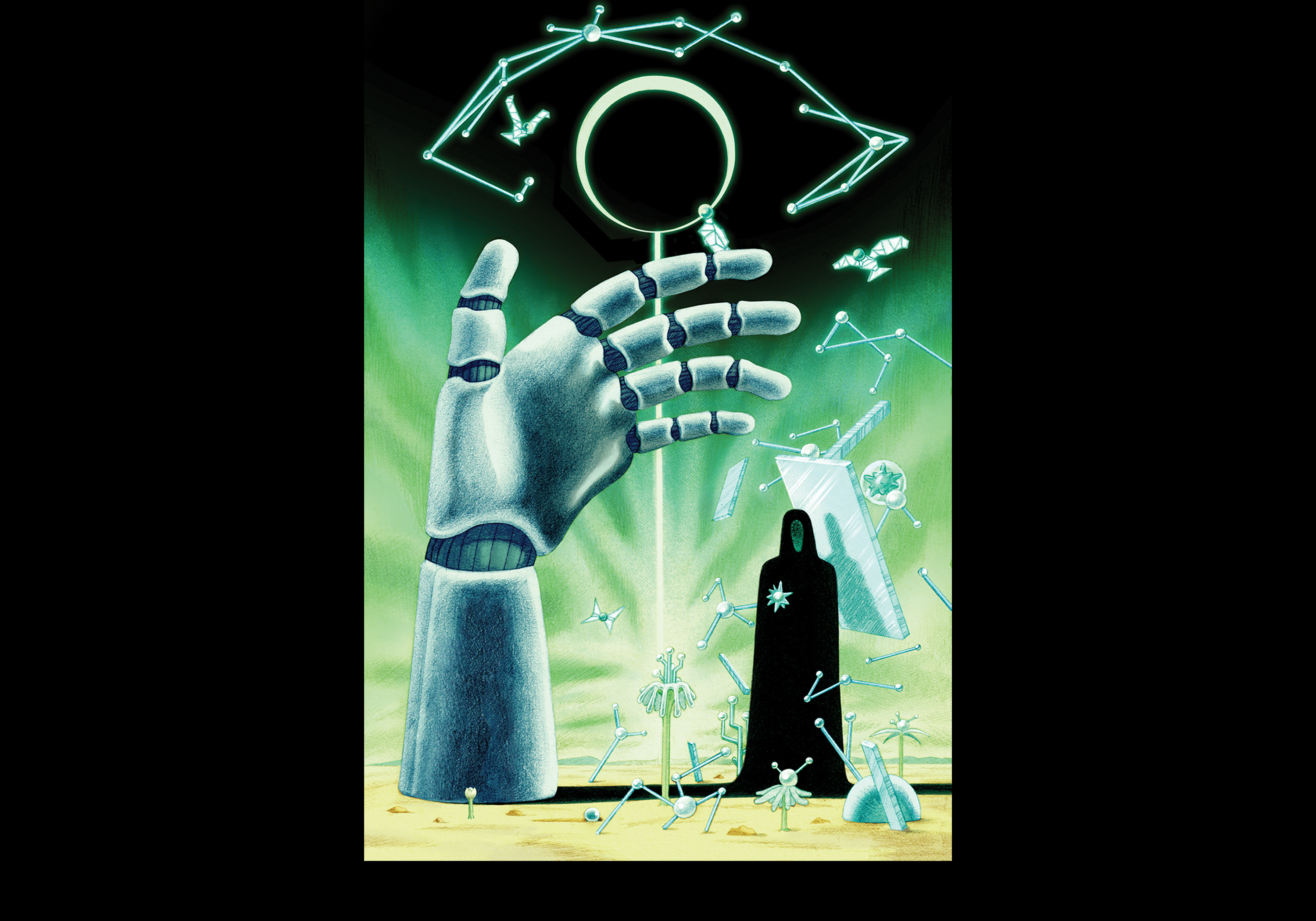 A robot hand, AI, and the devil