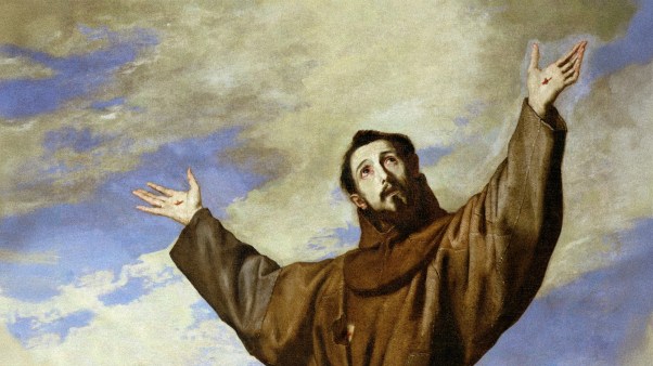 Francis of Assisi with holes in his hands