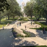 A rendering of Baylor University's Memorial to Enslaved Persons, which is currently under construction on the school's campus.