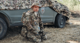 Ukrainian pastor Oleg Magdych in fatigues near the Russian front.