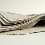 A stack of newspapers