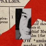 C. S. Lewis over red paper and a book of Psalms page