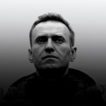 Alexei Navalny on a background going from light to dark
