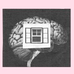 A collage of a brain and an open window.