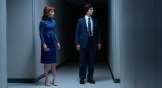 Britt Lower and Adam Scott in "Severance," now streaming on Apple TV+.