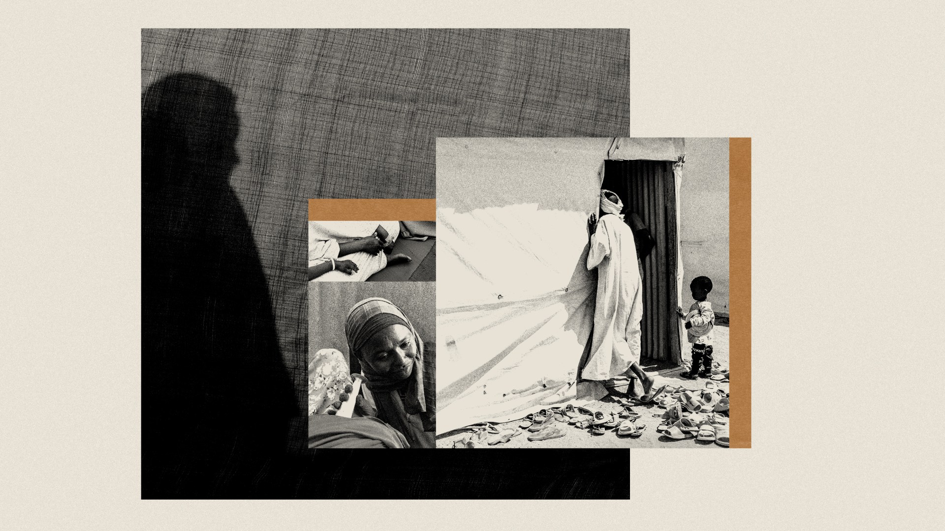 A collage showing Sudan refugees making a new life for themselves