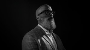 Black and white portrait of Jason Wilson