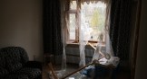 A damaged apartment after a rocket attack in the city of Kharkiv in Ukraine.