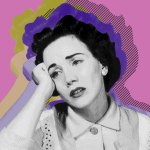 woman looking longingly off to the side