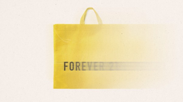 A yellow Forever 21 bag fading away.