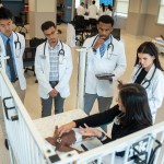 The first medical students at Belmont University's Frist College of Medicine participate in a pediatric clinic.