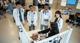The first medical students at Belmont University's Frist College of Medicine participate in a pediatric clinic.