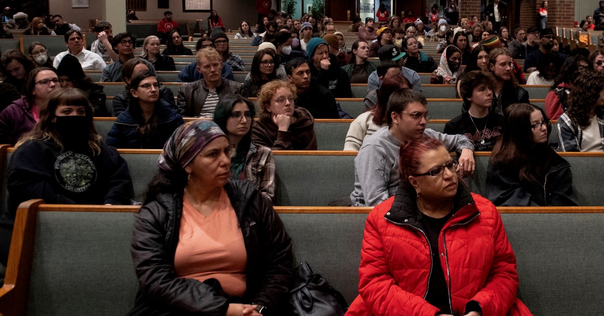 A church in Denver, Colorado gathers to discuss immigrant rights.