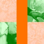 A collage showing a wedding and a disapproving family.